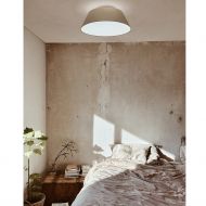 THEOS Runde Deckenleuchte aus Texil Dimmbare Deckenleuchte Schlafzimmer.