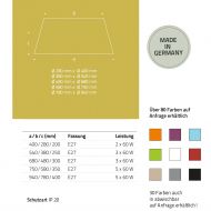 THEOS Runde Deckenleuchte aus Texil Deckenleuchte Farben Abmessungen.