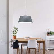 THEOS Runde Pendelleuchte aus Textil Helle und dimmbare Pendelleuchte Esstisch.