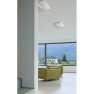 PLANO sehr flache, quadratische Deckenlampe mit LED Technik PLANO als Raumleuchte im Wohnzimmer.