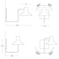 SISTER Design-Wandleuchte Flexible Wandleuchte mit 42 cm langem Arm.