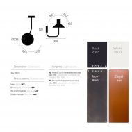 SISTER Design-Wandleuchte Abmessungen der Wandleuchte.