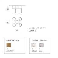 ROMINA Design-Deckenleuchte in Bronze Abemssung der Deckenleuchte 28 x 28 x 22 cm.