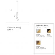 OLMA Design-Deckenspot Abmessungen und Oberflchen des Spots.