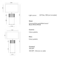 ROCK Tisch- und Bodenstehleuchte Abmessungen der Tischleuchte (mit Schirm).