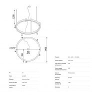 PEDRO Groe moderne Ringleuchte Abmessungen des modernen Leuchters.