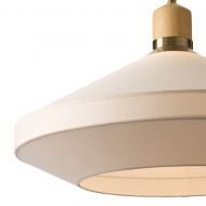 BEAUMONT Textil-Pendelleuchte Pendelleuchte Detail Textilschirm Holzhalterung