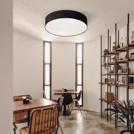 RONDA Deckenlampe aus Stoff  50 cm - Sonderangebot Groe, runde Deckenlampe mit schwarzer Blende.