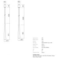 ANGOLA Lange Pendelleuchte Abmessungen LED Pendelleuchte klein und gro�