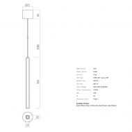 CHRIS Moderne Stab-Pendelleuchte Abmessungen Pendelleuchte Medium 35cm