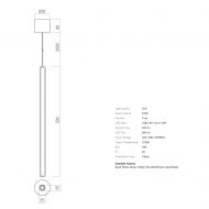 CHRIS Moderne Stab-Pendelleuchte Abmessungen Pendelleuchte Large 50cm