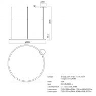COURAGE Ring-H�ngeleuchte in f�nf Gr��en Abmessungen und Lumen 185cm.