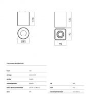 XARNO Aufbau-Deckenspot Abmessungen der Deckenspots.