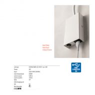 WALLY Moderne LED Wandleuchte Daten Wandleuchte mit USB-Ladefunktion