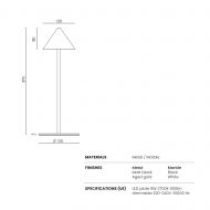 MARBLE Kleine Design-Tischleuchte mit Marmor-Schirm Abmessungen kleine Design-Tischleuchte