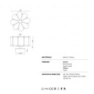 FLORA Dekorative Wandleuchte Abmessungen dekorative Wandleuchte aus Glas dimmbar