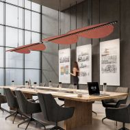 SONO H�ngeleuchte mit Akustikpanel Design-B�roleuchte mit Akustik-Panel �ber im Arbeitszimmer