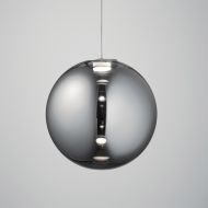 LABELL Glas-Pendelleuchte einzeln � 20 cm Kleine LED Pendelleuchte - Glas chrom.