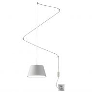 Wei�e Pendelleuchte mit Schalter und Stecker - Sonderangebot