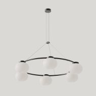 IRZO Moderner Deckenleuchter 6-flammig Moderne Designleuchte 6-flammig mit Opalglas Option B Flammen unten