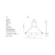 LISA Moderne Pendelleuchte mit besonderem Glasschirm Design-H�ngeleuchte 115cm Abmessungen