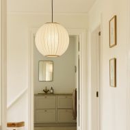 LAMPION Pendelleuchte Leinen - Sonderangebot Pendelleuchte 50 cm Skandinavisches Design Treppenhaus
