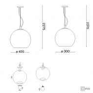 TOVA H�ngelampe Glaskugel - Sonderangebot Glas-Kugel in 30 oder 40 cm.