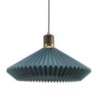 GRANVILLE Skandinavische XL-Esszimmerlampe - Sonderangebot Pendellampe, Holz und Schirm in Blau.