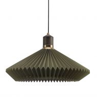 GRANVILLE Skandinavische XL-Esszimmerlampe - Sonderangebot Pendellampe, Holz und Schirm in Gr�n.