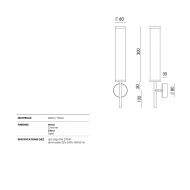 NUMU Lange Wandleuchte mit Glasr�hre Lange Wandleuchte Chorm, dimmbar.