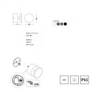 TOFFI Minimalistische Design-Au�enleuchte Abmessungen minimalistische Au�enleuchte