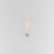LINES VERTICAL Lange Design-Wandlampe Nickel-farbene Wandleuchte - Stab von 60 cm.