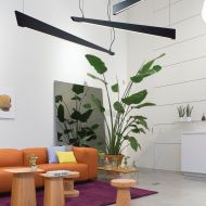 KATANA Lange LED H�ngeleuchte dimmbar Matt Schwarze Design H�ngeleuchte f�r zeitgem��e Interieur.