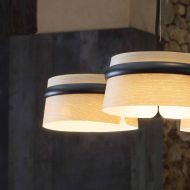 WOODY 3-flammige Pendelleuchte aus Holz Lampenschirme aus Furnierholz