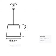 EMILE Gro�e Design-Textil-Pendelleuchte H�ngeleuchte gro� Abmessungen