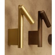 TUBI Spot-Wandleuchte beweglich Eleganter Wand-Spot Messing, Bronze.