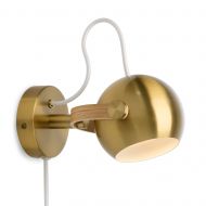 SERIO COLOR Kleine Wandleuchte Kugelkopf Hochwertige Oberfl�che: Messing Antik Wandleuchte.