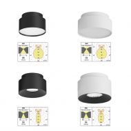 XROOM Deckenspot mit Up-Light - Sonderangebot Unterschiedliche Abstrahlwinkel der Spots.
