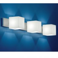 CUBE quadratische Opalglas Wandleuchte Dreiflammige Opalglas Wandleuchte f�r blendfreie Beleuchtung