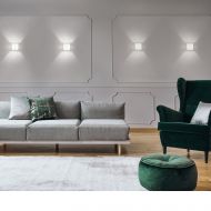 CUBE quadratische Opalglas Wandleuchte Blendfreie Glas-Leuchte hochwertiges Licht f�rs Wohnzimmer