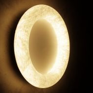 DONA Wandleuchte aus Seide Runde Seiden-Leuchte mit sanftem LED-Licht