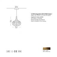 ZOCO Pendelleuchte aus Messing geh�mmert Abmessungen Ausf�hrung 3