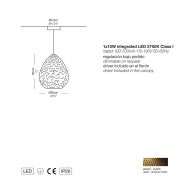 ZOCO Pendelleuchte aus Messing geh�mmert Abmessungen Ausf�hrung 4