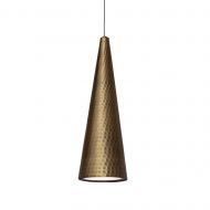 ZOCO Pendelleuchte aus Messing geh�mmert Ausf�hrung 2 - L�ngliche, konische Design-Pendelleuchte aus Messing