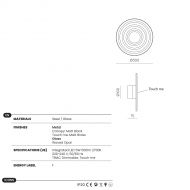 GLIC Moderne Touch-Wandleuchte Abmessungen Glas-Designleuchte mit Touch-Schalter
