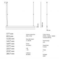 INFINITY AIR Linien-H�ngeleuchte 114cm Microprismatic in Wei� - Sonderangebot Optionen der Linienleuchte.
