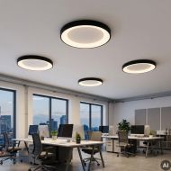 TRITON Flache LED Deckenleuchte schwarz Office Beleuchtung LED Deckenleuchte