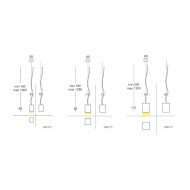 CUBIS Kubische LED Hngeleuchte Abmessungen und Lumen der Hngeleuchte.