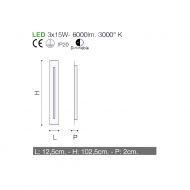 CENTRO LINO lngliche rechteckige LED Deckenleuchte Abmessungen und Lumen LARGE.