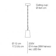 PAINT CEMENTO Kleine Hngeleuchte Zement Abmessung und Farben der Pendelleuchte PAINT von in.es-artdesign.